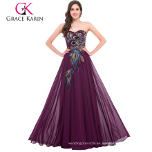La venta al por mayor más el vestido atractivo maduro Appliqued del vestido de noche de la sirena del amor del longitud del piso CL6168-2 #